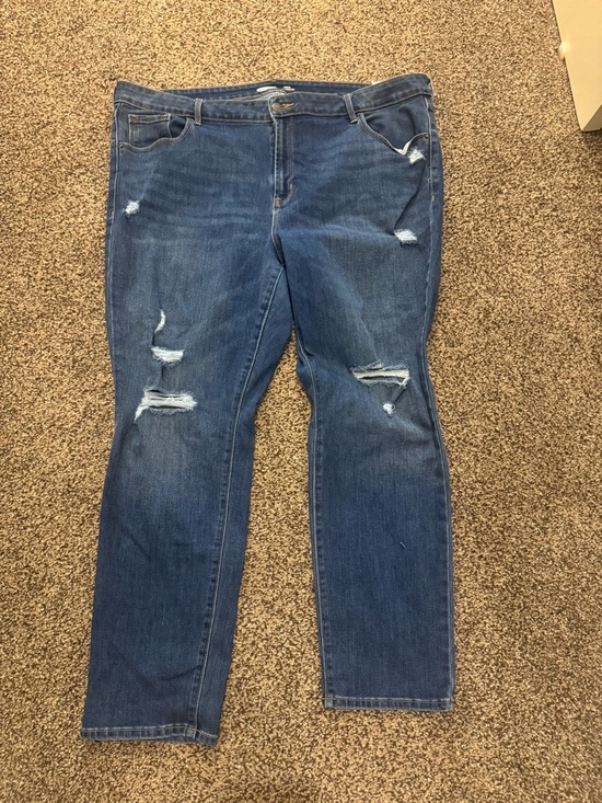 Old Navy Denim - Old Navy Dark Blue Distressed Skinny Jeans